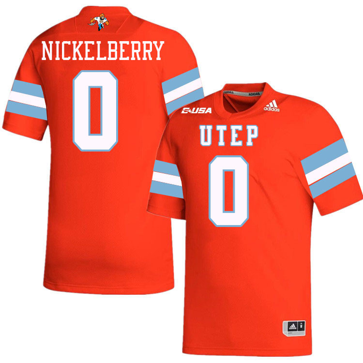 #0 Ashton Nickelberry UTEP Jersey,UTEP Miners College Football Jersey,Uniforms-Throwback